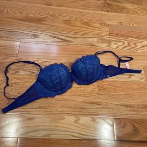 Light and Dark Blue Lace Push Up Bra